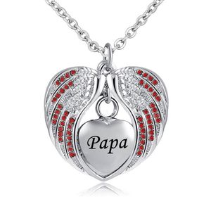 Angel Wing Urn Collana per Ashes Cremation Memorial Keepsake Heart Pendant Birthstone Collana per gioielli Papa