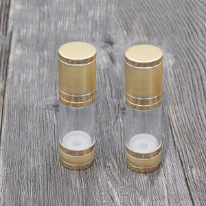 30 ml luxuriöse, leere Kosmetik-Airless-Flasche, goldglänzende, tragbare, nachfüllbare Pumpspenderflasche für Lotionstropfen