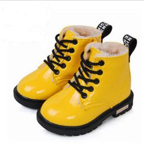 Moda Dzieci Martin Buty Wysokie Sneakers PU Leather Boy Girls Baby Snow Boots Winter Childrens Buty Rozmiar 21-35