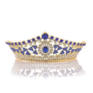 Moda Tam Daire Tiaras Pageant Clear Avusturya Rhinestones Kral Kraliçe Prenses Taçlar Düğün Gelin Taç Partisi Başlıkları 5 C303D