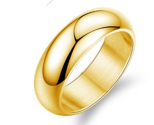 女性のカップルのための古典的な永遠のゴールドリングのフェード純粋な婚約の結婚指輪ステンレススチールの男性リング