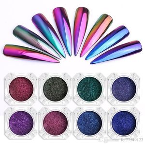 Tamax Chrome Mirror Powder Nail Art Glitter Kameleontpigment Powder Manikyr Nageltips Dekoration Tillbehör Gellack Damm