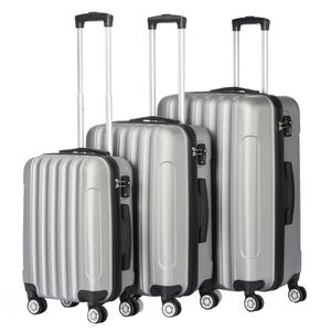 Silberne Koffer großhandel-3 in Multifunktions große Kapazitäts Reisen Lagerung Koffer Gepäck Kasten Silbergrau