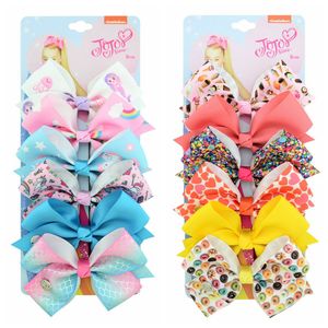 5" hair Bow girl colorful Barrettes Hair Accessories Rainbow Unicorn kids Unicorn party Christmas hair clipper 186 color