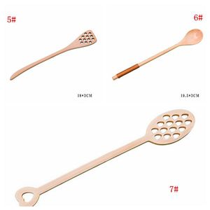 Mel De Madeira Café Colher Longo Mistura Scoop Ferramenta De Bee Mel Muddler Muddler Esticamento Dipper De Madeira Escultura Mel Agitando Honey Socher BC BH3090