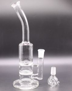 Bong de vidro transparente de 11,5 polegadas para cachimbos de água com cabeça de chuveiro em favo de mel Perc Oil Dip Rig com tigela de 14 mm para fumar chisha