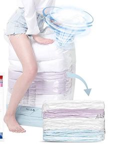Space saver Vacuum Storage Bags No Pumps Needed Cube Extra Large Bag for Blanket Duvet Pillow Bedding Clothing Premium Strong Re-Usable