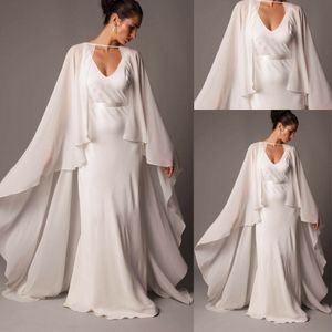 Marfim nupcial capa mulheres casamento capa chiffon longo jaqueta além de envoltório feito sob encomenda feita noiva formal bolero