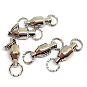 2000 pieces/lot Ball Bearing Swivel Fishing Stainless Split Ring Fish Hooks Connectors for Saltwater 7LB-121LB