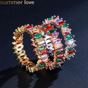 Wholesale engagement rings gold girls for sale - Group buy Hot Sale Rainbow CZ Gold Ring For Women Girls Fashion Engagement Wedding Band Engagement Ring Top Quality Charm Jewelry Colors