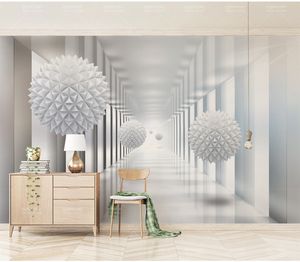 カスタム3D壁紙抽象的な建築ポリゴン球3Dスペースリビングルームの寝室の背景壁の装飾壁紙壁紙