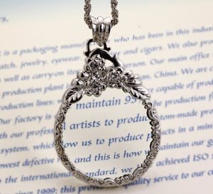 Fashion-Crystals Halsband Läsa Glas Hängsmycke Kvinnor Halsband med Förstoringsglas Pendants Gratis frakt