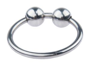 Latest Male Stainless Steel Penis Delayed Gonobolia Ring With Two Slideable Beads Metal Cock Ring Jewelry Adult BDSM Sex Toy For Glans YSH01