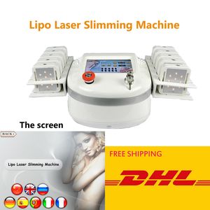 Gute Ergebnisse Hochleistungs-Lipollaser-Lipo-Laser-Schlankheitsgerät Schönheitsausrüstung 10 große Pads Cellulite-Reduktionsmaschinen