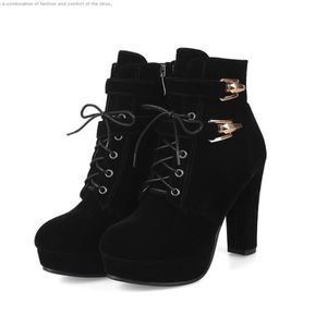 Hot Sale- gold buckle lace up platform chunky heels ankle booties luxury designer women boots come with box
