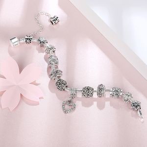 Hochwertige Herz-Charm-Perlen passen zu Originalketten, Silber-Armbändern, Kristall-Perlen-Armbändern und Armreifen für Damen, Modeschmuck