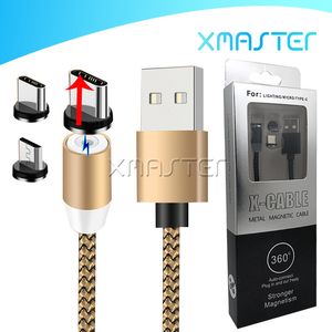 Type C USB High Speed ​​Chargers Cord Magnetic Cable Micro USB 2A Snelle oplader voor Samsung Android Mobiele telefoon met Retail Packaging Xmaster