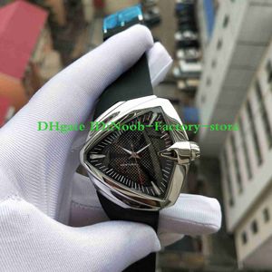 TOP de Fábrica de Luxo HA13717 DIAL NEGRO SS / RU-Asian 2824 movimento dos homens Assista Triângulo Dial Rubber Strap Men Relógios