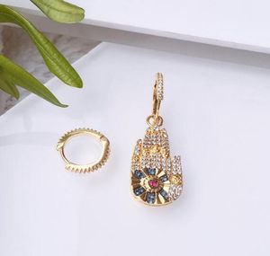 jewelry S925 sterling silver earrings Lucky palm shape Asymmetrical charm stud earrings for women hot fashion