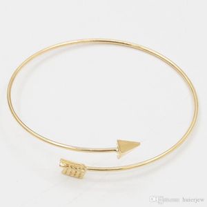 Charm Bracelets Gold Silver Arrow Cuff Bangle Bracelet For Women Fine Jewelry Wholesale Bracelets & Bangles