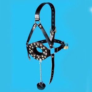 Bondage Slave Head Strap Harness Mouth Gag Open Plug Restraint Lockable Fixation Mask A876