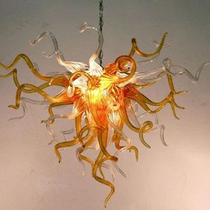 Dekoracje Światła Lampy Niestandardowe 100% Ręcznie Ręcznie Dmuchane Szklany Żyrandol z LED Light Małe kolorowe światła wisiorek