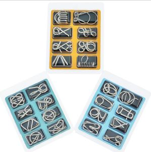 8pcs/Set Metal Wire Buzz IQ Mind Brain Teaser Puzzles Game Взрослые дети дети Монтессори Раннее образование