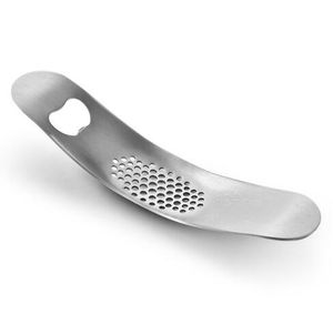 2 em 1 de Aço Inoxidável Garlic Press e abridor de garrafas de Moagem Slicer Manual Pasta de Alho Chopper Cutter Cozinha Gadget Acessórios