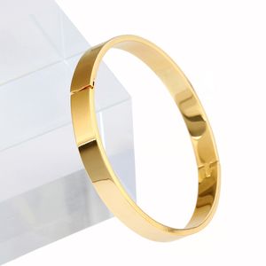 Ny enkelt smidigt par smycken liten storlek tjejer guld färg älskare armband vanlig armband