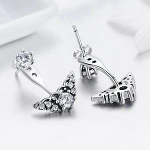 NOVA LUXO Moda Crown Pendant Stud BRINCO para Pandora 925 Sterling Silver CZ Brincos de Diamante com caixa Original set para Mulheres Meninas