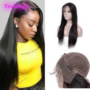 Cabelo humano da Mal￡sia reto 13x4 Peruca frontal de renda cor natural com cabelo de beb￪ livre