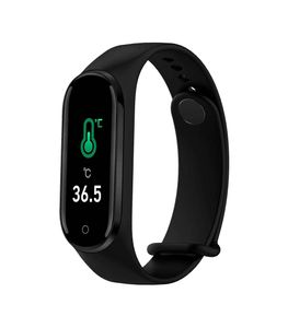 M4 Smart armbandsklocka Färg IPS skärm Armband Sport Fitness Pedometer Blodtryck Band Walk Step Counter Support Termometer