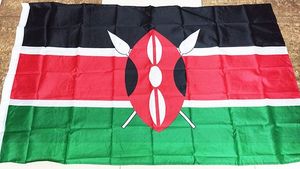 Bandeira de Kenya 0.9x1.5m alta qualidade Indoor Outdoor Início queniano decorativa Bandeira País Bandeira 3x5 ft, frete grátis