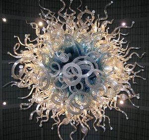 Lamps American Pride Chandeliers Ocean Blue Round Modern Crystal Light Contemporary LED Pendant Lights Hand Blown Murano Glass Chandelier