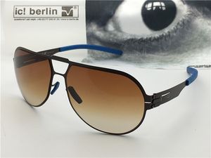 Großhandel - Herren-Marken-Sonnenbrille IC Modell Neutor ultraleicht ohne Schraube Memory-Legierung Brille abnehmbarer Pilotenrahmen aus Edelstahl