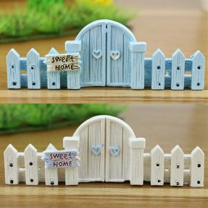 Ringhiere per recinzione micro-paesaggio Ornamento decorativo per recinzione in legno Fai da te Resin Design Craft Mini Fairy Garden Cottage Landscape