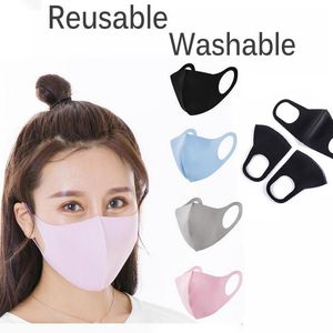 In stock Reusable Ice Silk Cotton Masks Adult Kids Anti Dust Cover PM2 Dustproof Anti bacterial Washable Designer Face Mask