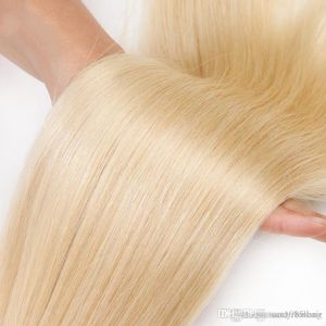 En kaliteli dökme insan saçı atkı yok 100 gram çok düz dalga insan saçı örgüsü sarışın renk 613