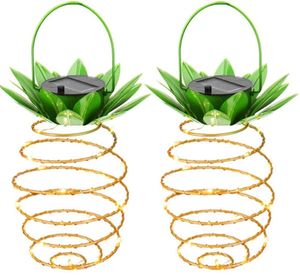 Outdoor Waterproof Garden decoration 25Led Pineapple Solar Lights Path Hanging Fairy Warm Copper Wire String Lights