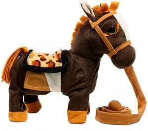 Stuffed Animal Plush Pony Toy My First Pony Caminhada ao longo do brinquedo acções realistas andando com cavalo sons e música Tan