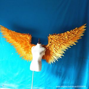 Ali d'ANGELO in oro di alta qualità 120 cm ciascuna ali ali di fata per matrimoni Festa di compleanno Decotazioni per spettacoli teatrali fatti a mano puri