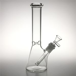 10 Inch Glass Water Bongs Hookah with Thick Heady Beaker Recycler Bong Straight Tube Downstem Oil Rigs Bowls for Smoking