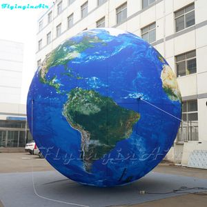 Atacado personalizado pendurado globo de iluminação inflável 6m/2m/3m de diâmetro planeta explodir balão de terra para concerto e decoração de palco