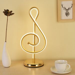 Nowoczesne LED Note Muzyczne Lampy Stołowe Sypialnia Wedside Light Creative Decoration Study biurko Lampa Eye Chronić US / EU wtyczka