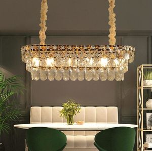 O envio gratuito de New LED candelabro de cristal Modern Villa retangular Restaurante Nordic Light Simples Chandelier Luces decoracion LLFA