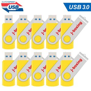 10X Yellow 16GB USB 3.0 Flash Drives Metal Rotating Flash Pen Drive Thumb Memory Stick Enough Storage for Computer Macbook Tablet Laptop