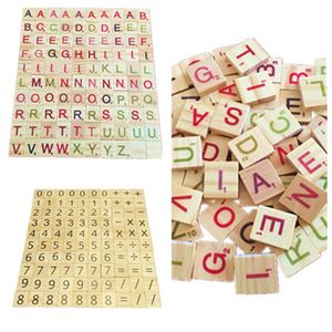 Piastrelle Scrabble in Legno Lettera Alfabeto Scrabbles Numero Artigianato Parole Inglesi MAIUSCOLE MISTO - Giocattoli educativi per l'apprendimento 100 pezzi/set