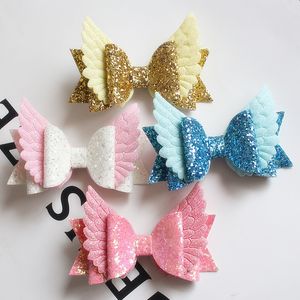 Neue Babyhaarklammern Glitzer großer Größe Bögen 10,5 cm Kinder Winkel Wings Haarnadel Modish Girls Prince Hair Clip Bowknot