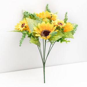 Искусственный подсолнечника Искусственные цветы Шелковый Sunflower для декора дома партии Декор сада отеля Свадебные украшения поддельные цветок Crafts EEA1588