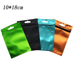 10*18cm Heat Sealable Zip Lock Plastic Package Bags Electronic Grocery Accessory Packing Bag Reclosable Zipper Top Mylar Foil Bag 100pcs/lot